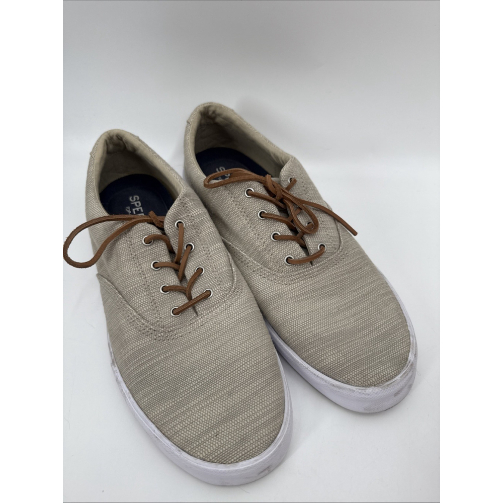 Sperry Top Sider Tan/Brown Men’s Size 13 Boat Shoes Leather Laces STS19248